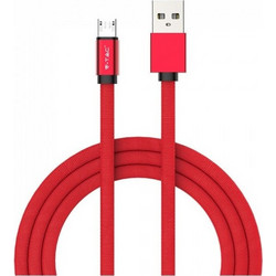 V-TAC Καλώδιο Ύφασμα USB- Micro USB 1 μέτρο Κόκκινο Ruby Series 8497