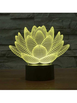 3D LED λάμπα νυχτός - Λωτός