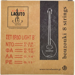 Extra Laouto B Σετ 8 Χορδές Μπουζουκιού 11-28" Extra Light Tension