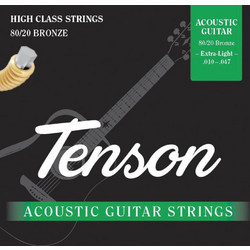 Tenson Σετ 6 Χορδές Ακουστικής Κιθάρας 80/20 Bronze 10-47" Extra Light Tension