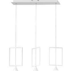 LUCE Κρεμαστό Φωτιστικό Οροφής Ράγα Τρίφωτο LED με Θερμό Λευκό Φως Λευκό 3390-49-102