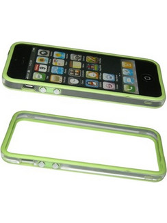 VOLTE-TEL ΘΗΚΗ IPHONE SE/5 BUMPER METAL BUTTON TRANSPARENT-GREEN