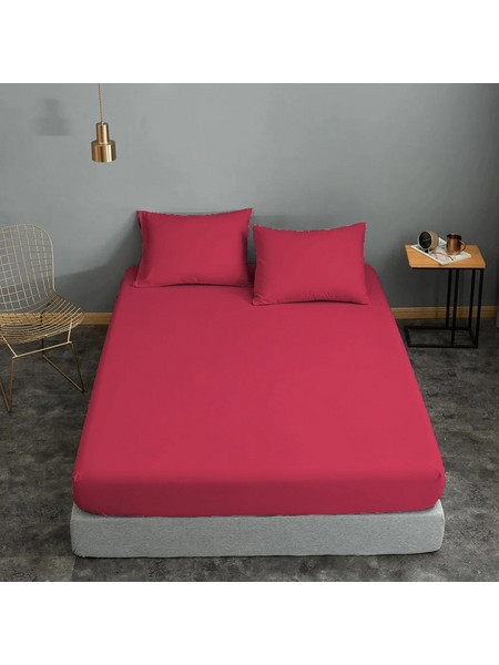 Komvos Σεντόνι Μονό Βαμβακερό με Λάστιχο 100x200+20 Red