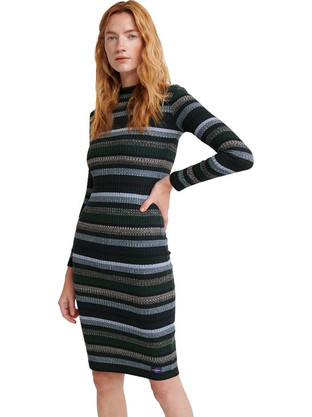Superdry Stripe Rib Midi Καθημερινό Φόρεμα Πολύχρωμο W8000029A-2U7