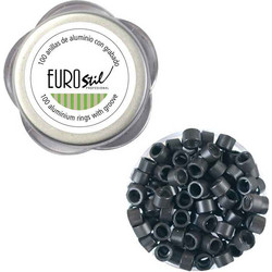 EUROSTIL EXTENSIONS MICRO RINGS DARK BROWN 100PCS 02912