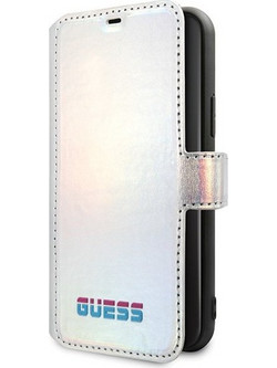 Guess Iridescent Book Leather Silver (iPhone 11 Pro Max)