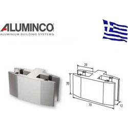 Στήριγμα τζαμιού διπλό 8-10mm για κολώνα F50-102 Aluminco 4190