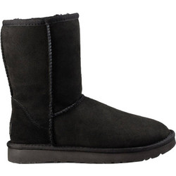 UGG Γυναικεία Μποτάκια Suede Μαύρα με Γούνα 1016223