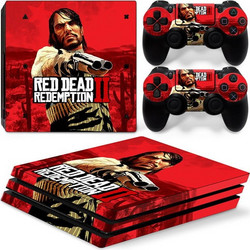 Sticker Skin Red Dead Redemption 2 2 Αυτοκόλλητο + 2 Controller Sticker - PS4 Pro Console