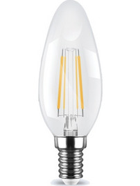 Λάμπα κεράκι LED Filament E14 4W 2700K (ΘΕΡΜΟ) C35 360o 450Lm LIGHTEX 3800228112696
