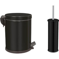 Σετ χαρτοδοχείο και πιγκαλ τουαλέτας INOX μαύρο χρώμα MesaTeknik 70-4105 & 70-2009