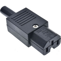 Power Plug Ups Adaptor Female 3Pin Black Τελικό Βύσμα Τροφοδοσίας Θηλυκό Αυλάκι Μαύρο Φις XJ-I008B