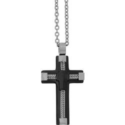 Visetti Ανδρικό Κολιέ Σταυρός από Ατσάλι AD-KD218B