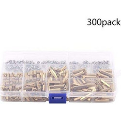 ARCELI M3 Brass Hex Column Standoff Spacer Screw Nut Assortment Kit with Box (300pcs)
