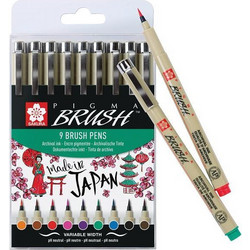 Sakura pigma brush σετ 9 τεμ