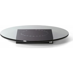 LAZY SUSI rotating plate. Material:glass, aluminium, powdercoated, stainless steel balls O 35 cm. Dimensions:Length: 14 inch Width: 14 inch Height: 1 inch 123087