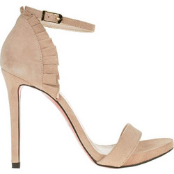 Fardoulis Γυναικεία Πέδιλα Suede Nude με Λεπτό Ψηλό Τακούνι 9042