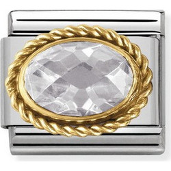 Link Nomination Faceted Cubic Zirconia White 030602/010