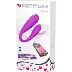 Pretty Love August Διπλός Δονητής για Ζευγάρια με App Control 9.5cm Μωβ