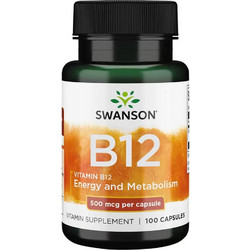 Swanson B12 500mcg 100 Κάψουλες