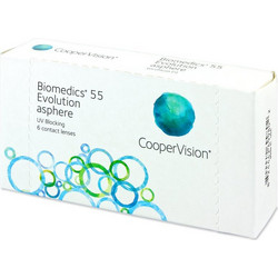Cooper Vision Biomedics 55 Evolution Μηνιαίοι Φακοί Επαφής Υδρογέλης με Φίλτρο UV 6τμχ