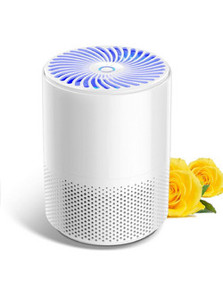 Nuear Portable USB Low Noise 3-in1 Air Purifier with True HEPA Filter And UV- Light (White)