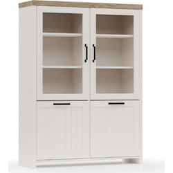 VERNE BITPINA 114.8x37.2x153cm χρώμα Λευκό/Φυσικός Δρυς. TO-VERNEWIT2W2D