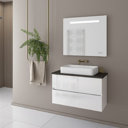 Drop Luxus 70 Top Σετ Έπιπλο Μπάνιου με Νιπτήρα & Καθρέπτη White 2