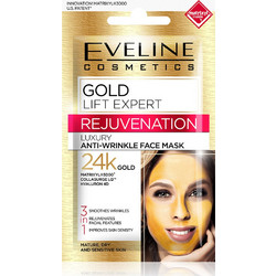 Eveline Cosmetics Gold Lift Expert 3In1 Κρεμώδης Μάσκα Προσώπου για Ενυδάτωση & Αντιγήρανση με Υαλουρονικό & Κολλαγόνο 7ml