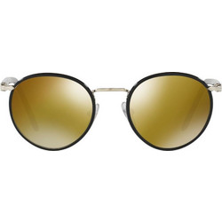 Persol PO2422SJ 1064/39 Ανδρικά Γυαλιά Ηλίου Στρογγυλά Μεταλλικά Ασημί Μαύρα με Καφέ Καθρέπτη Φακό