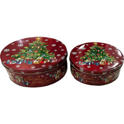 Κουτιά μεταλλικά Χmas σετ 2 τεμαχίων 17x8cm & 16x6,5cm 93-2598 KΩΔ.3318