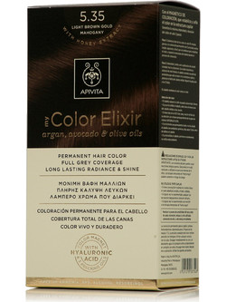 Apivita My Color Elixir 5.35 Καστανό Ανοιχτό Μελί Μαονί Μόνιμη Βαφή Μαλλιών Χωρίς Αμμωνία 50ml