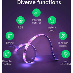 NOUS Tuya F2 RGB Smart WiFi LED Strip 12V 40LED/m IP65 36W (10m)