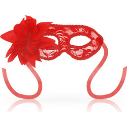 OHMAMA MASKS LACE EYEMASK AND FLOWER RED