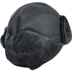 Leather 100 Ανδρική Τραγιάσκα Μαύρη HAT-PILOT-1