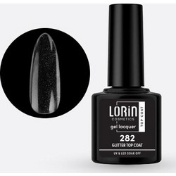 Lorin Gel Lacquer 282 Top Coat Glitter Ημιμόνιμο Βερνίκι Νυχιών 8ml