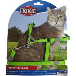 ΣΕΤ ΓΑΤΑΣ TRIXIE HARNESS WITH LEAD 26-37CM ΠΡΑΣΙΝΟ