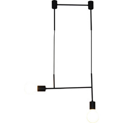 Home Lighting Megan Black Κρεμαστό Φωτιστικό Οροφής Δίφωτο G9 Μαύρο 77-3815