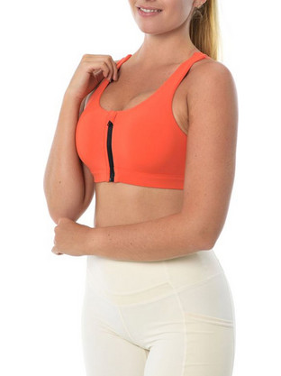 Beachbody Align Front Zip Αθλητικό Μπουστάκι με Μέτρια Στήριξη Πορτοκαλί 122589-204