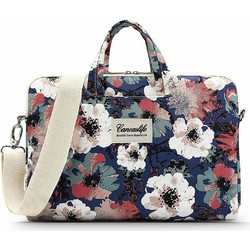 Tech-Protect Canvaslife Blue Camellia Τσάντα Laptop Ώμου 16" Multicolor