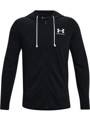 Under Armour Rival Terry Ανδρική Ζακέτα Fleece με Κουκούλα και Φερμουάρ Μαύρη 1370409-001