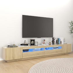 vidaXL Έπιπλο Τηλεόρασης Ξύλινο Sonoma με Φωτισμό Led Μ260xΠ35xΥ40cm 3081918