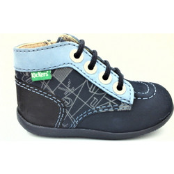 Kickers Παιδικά Μποτάκια Navy Μπλε Δερμάτινα με Φερμουάρ 859968-10-102