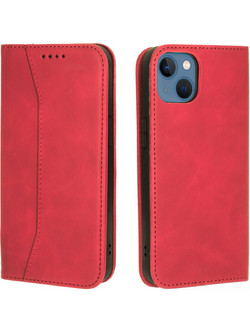 Bodycell Leather Wallet Case Red (iPhone 13 mini)