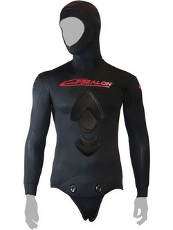 Epsealon Shadow Full Black Σακάκι Κατάδυσης Ξυρισμένο Neoprene με Επιστήθιο για Ψαροντούφεκο 9mm