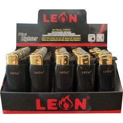 Leon εργονομικός αναπτήρας mini Black and Gold - 1 τμχ