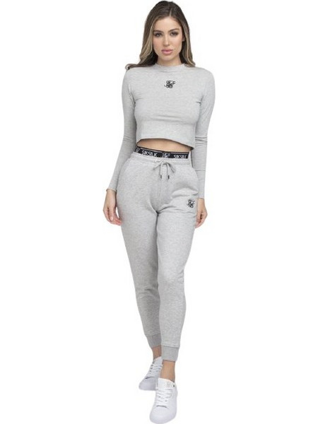 SikSilk SSW-2514 arc tech crop tee grey marl