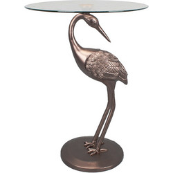 Furniture1 Βοηθητικό Τραπεζάκι Σαλονιού Στρογγυλό Γυάλινο με Μεταλλική Βάση Μ56xΠ40cm TM391