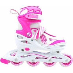 Αθλοπαιδιά Inline Αυξομειούμενα Rollers Παιδικά Λευκά Ροζ 002.10320
