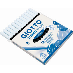 Giotto Turbo Maxi Μαρκαδόροι Ζωγραφικής Σετ Μαύρο 12τμχ